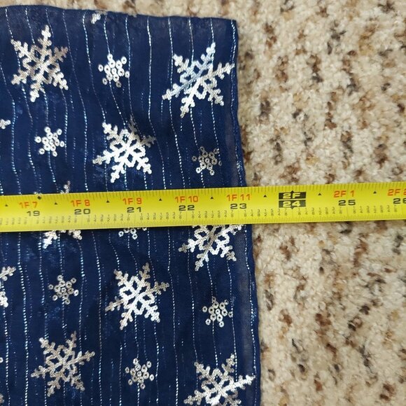 Charming Charlie Blue Silver Sheer Infinity Loop Scarf Sparkly Lightweight - Picture 5 of 10